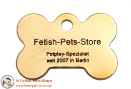 Dog Tag Bone Brass 38 mm