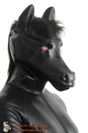 Latex Horse Mask with Mane