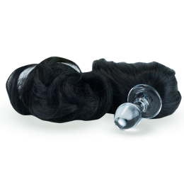 Noble Pony Plug Black with Detachable Glass Plug