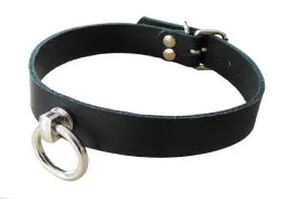 Leather collar with big O-ring Leather collar with big O-ring
