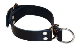 Choking collar with D-ring out of cowhide Choking collar with D-ring out of cowhide