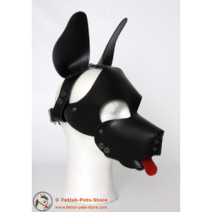 Leather Dog Hood with Removable Muzzle
