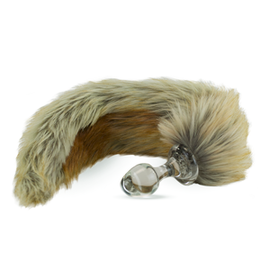 Faux Fur Tail Red Fox with Glass Plug