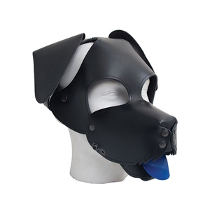 Leather Dog Hood with Floppy Ears and Muzzle