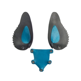 Gummi Hunde Maske Zunge und Ohren Metallic Blue