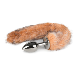 Anal Plug silver with Fox Tail